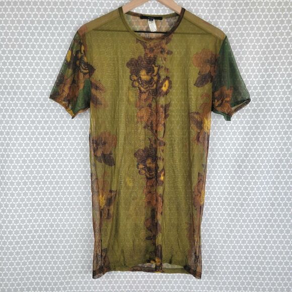 RARE Vintage Gucci by Tom Ford Size XL Sheer Mesh Floral Shirt Top 1999